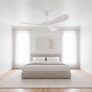 Ventilateur plafond réversible silencieux vintage - Blanc et ABS blanc