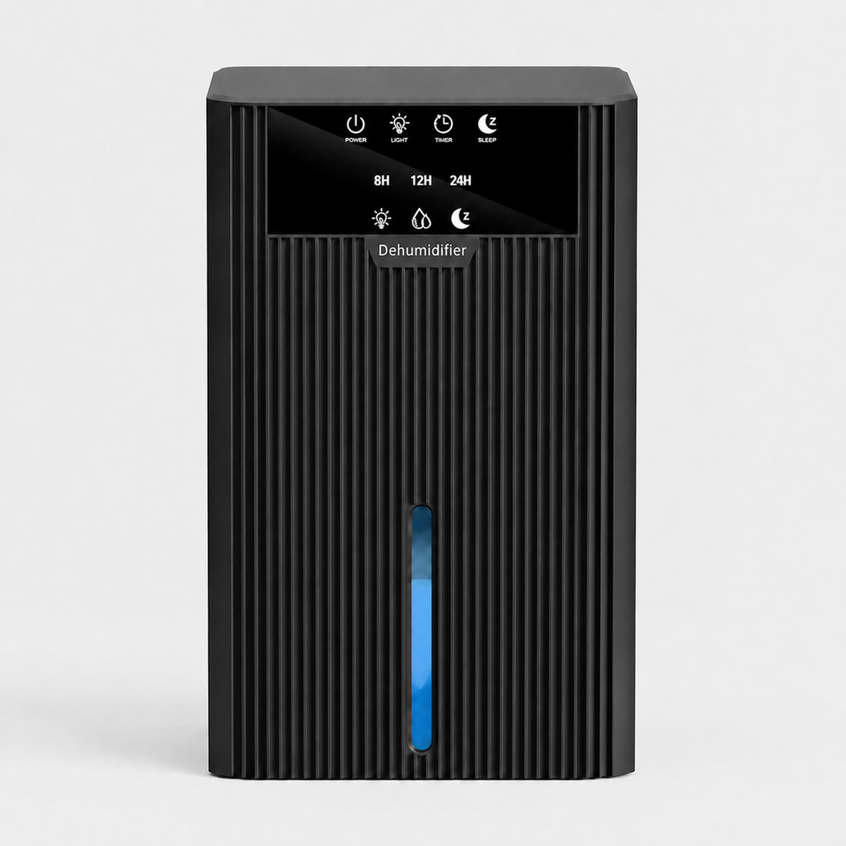 Déshumidificateur d’air Oléa Néris noir, compact et moderne, avec commande intuitive et design élégant pour la maison.