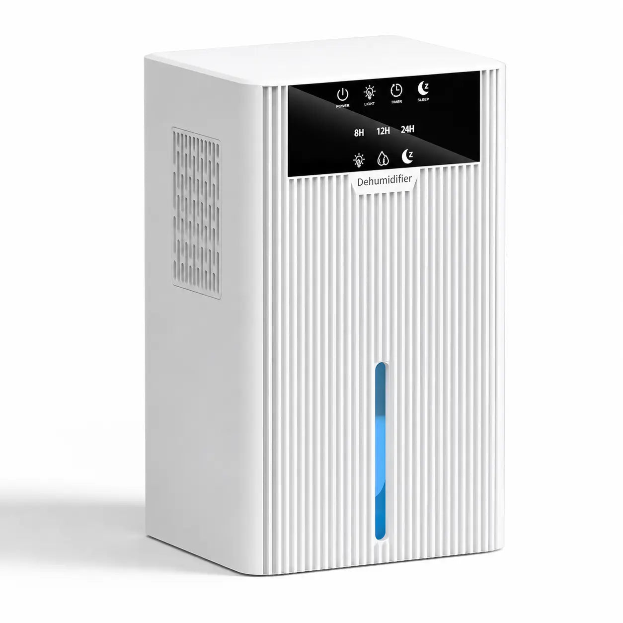 Déshumidificateur d’air Oléa Néris blanc avec affichage numérique, design compact et moderne pour contrôler l’humidité intérieure.