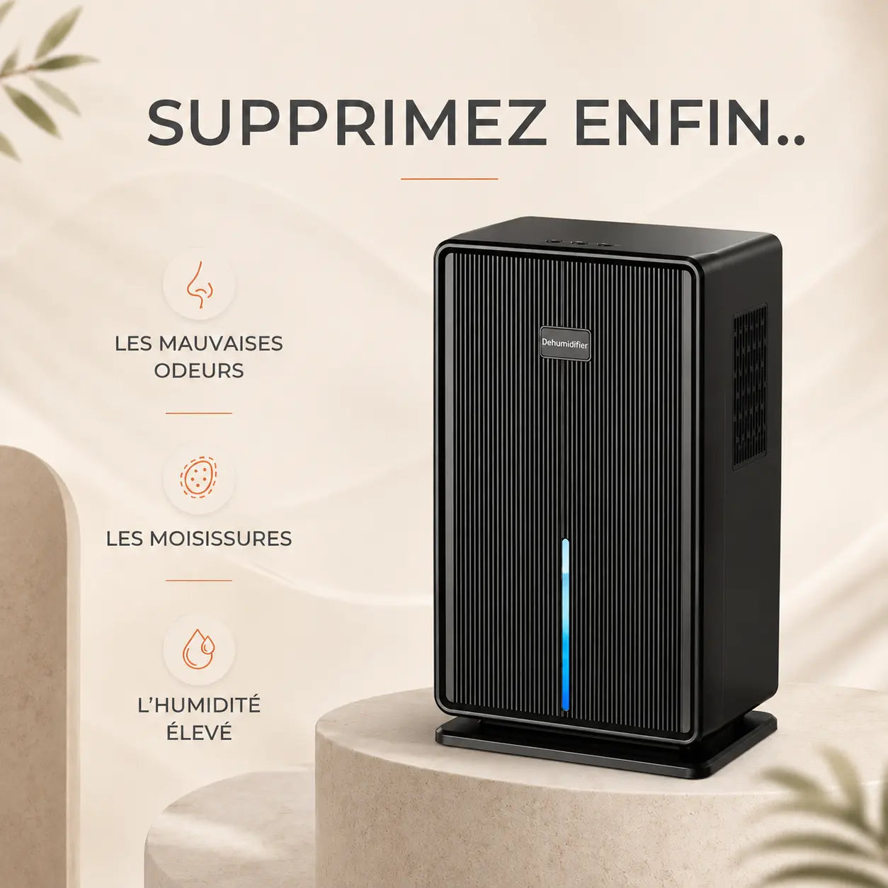 Déshumidificateur d’air silencieux Oléa Néris Max – Noir