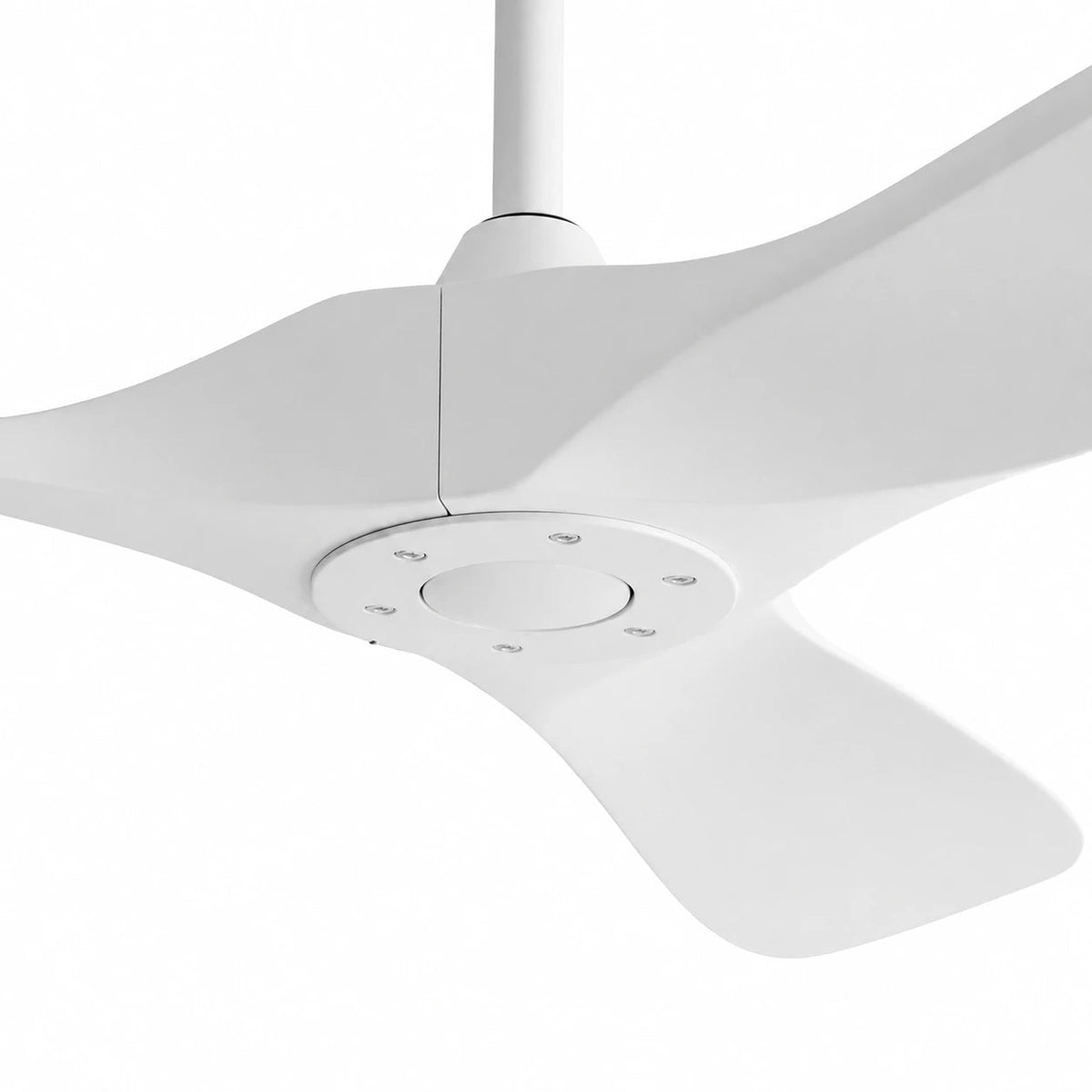 Ventilateur plafond réversible silencieux vintage - Blanc et ABS blanc Oléa
