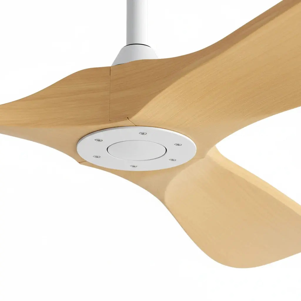 Ventilateur de plafond bois clair sans éclairage Oléa