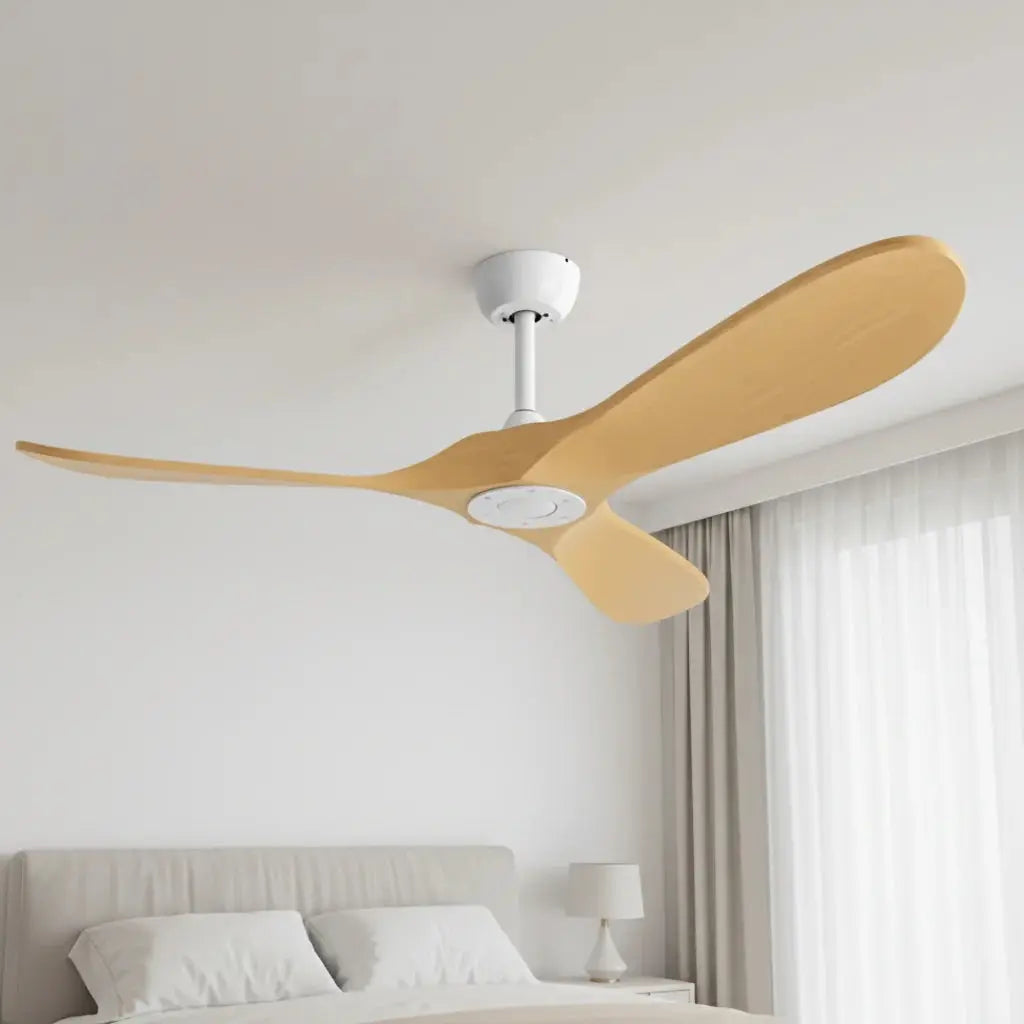 Ventilateur de plafond bois clair sans éclairage Oléa