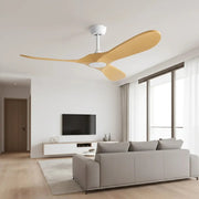 Ventilateur de plafond bois clair silencieux sans éclairage