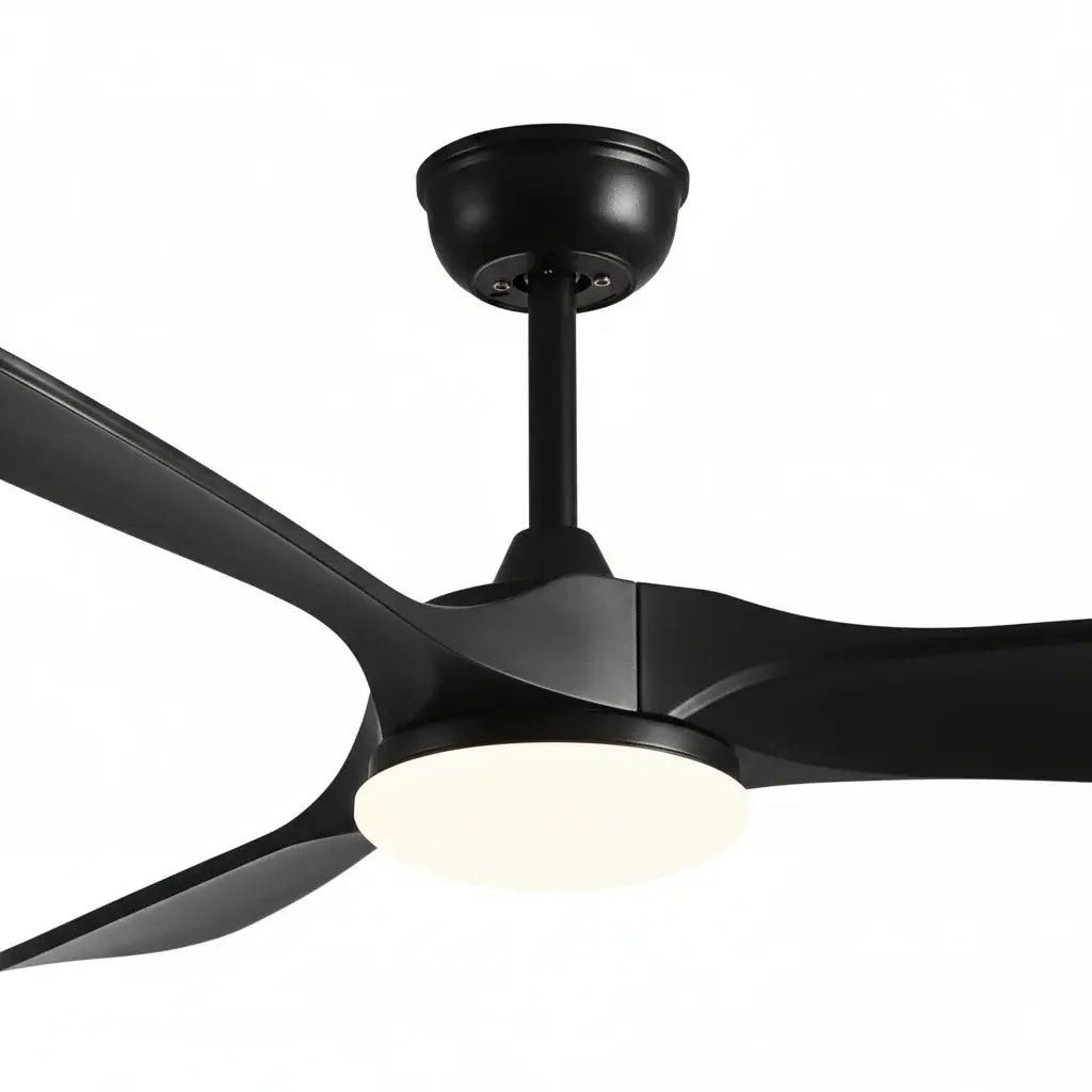 Ventilateur de plafond noir intégral avec éclairage LED Oléa