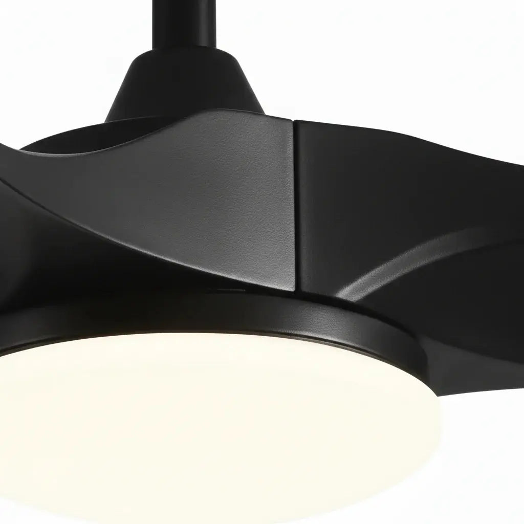Ventilateur de plafond noir intégral avec éclairage LED Oléa
