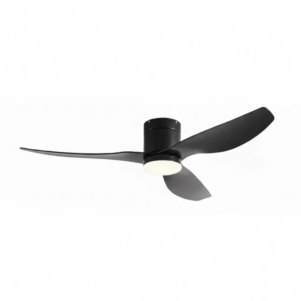 Ventilateur de plafond noir ultra-plat silencieux avec éclairage LED