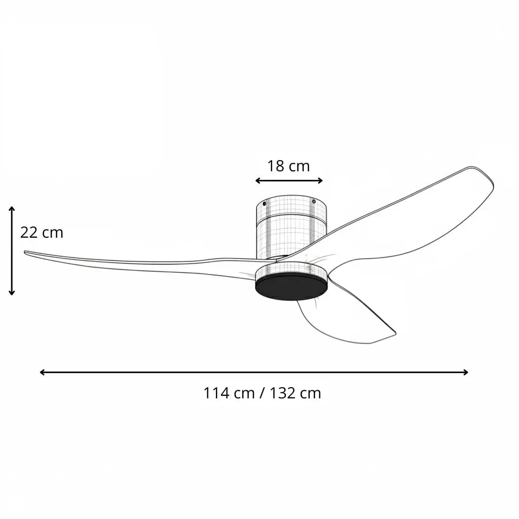 Ventilateur de plafond blanc ultra-plat avec éclairage LED Oléa