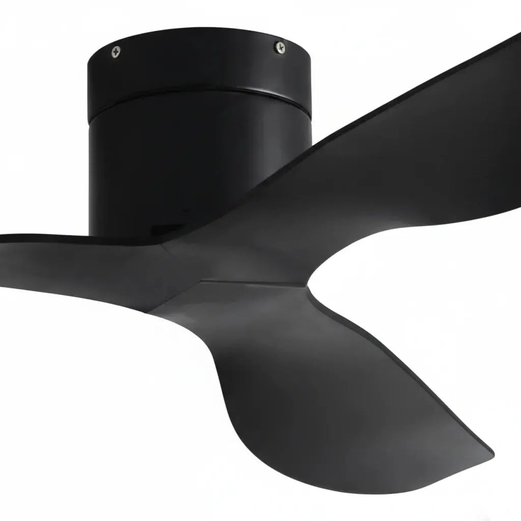 Ventilateur de plafond noir ultra-plat sans éclairage Oléa
