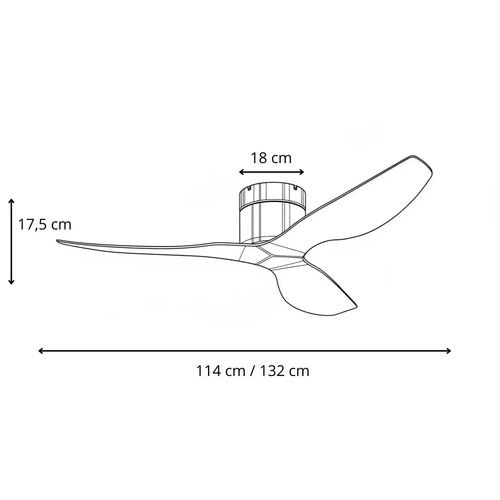 Ventilateur de plafond moteur DC ultra-plat blanc sans éclairage Oléa