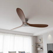Ventilateur de plafond en bois massif foncé et gris silencieux