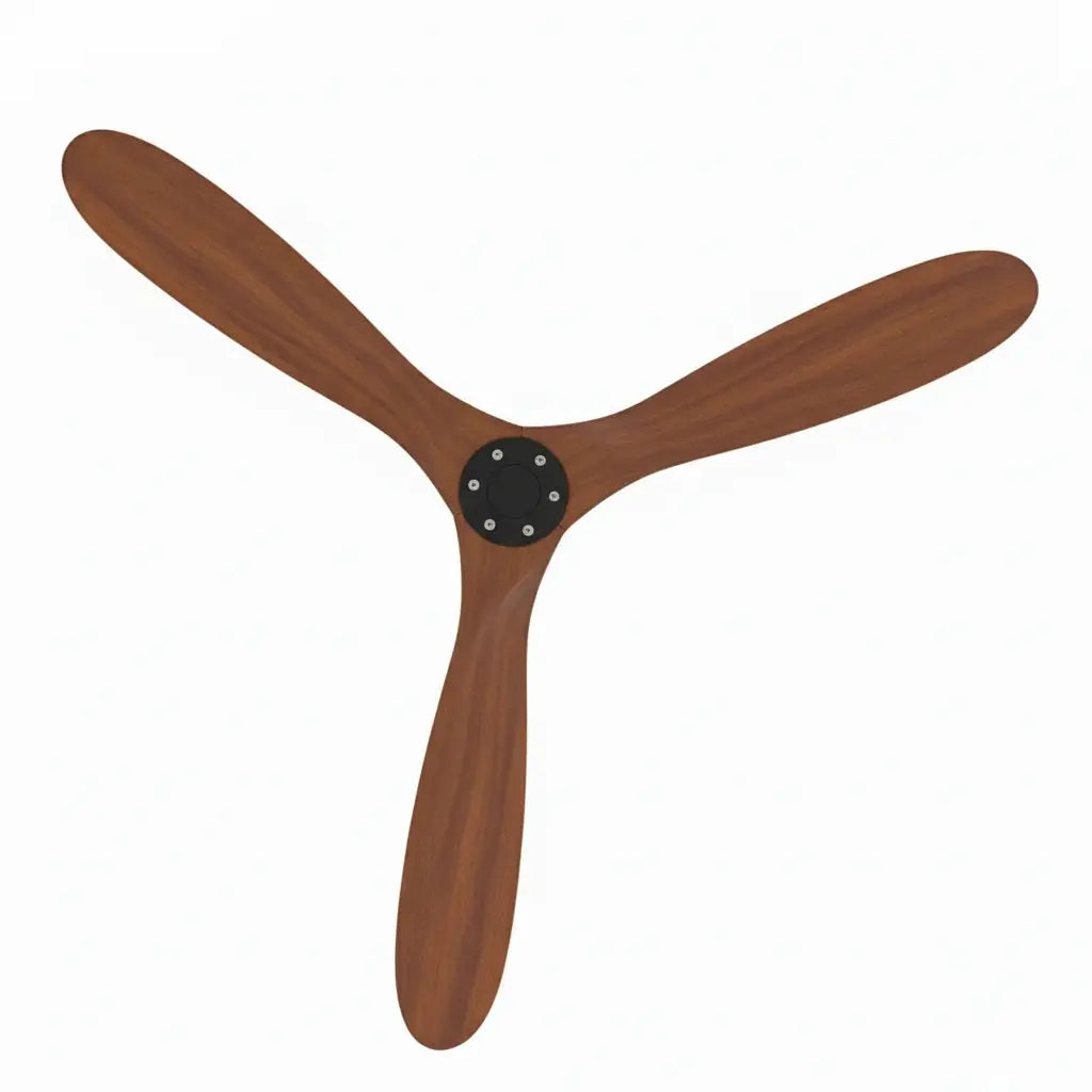 Ventilateur de plafond design moderne silencieux en bois massif foncé et noir