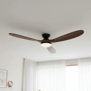 Ventilateur de plafond silencieux LED bois foncé et noir