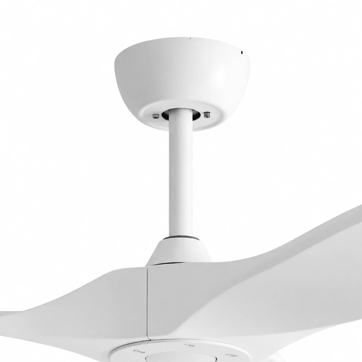 Ventilateur plafond réversible silencieux vintage - Blanc et ABS blanc Oléa