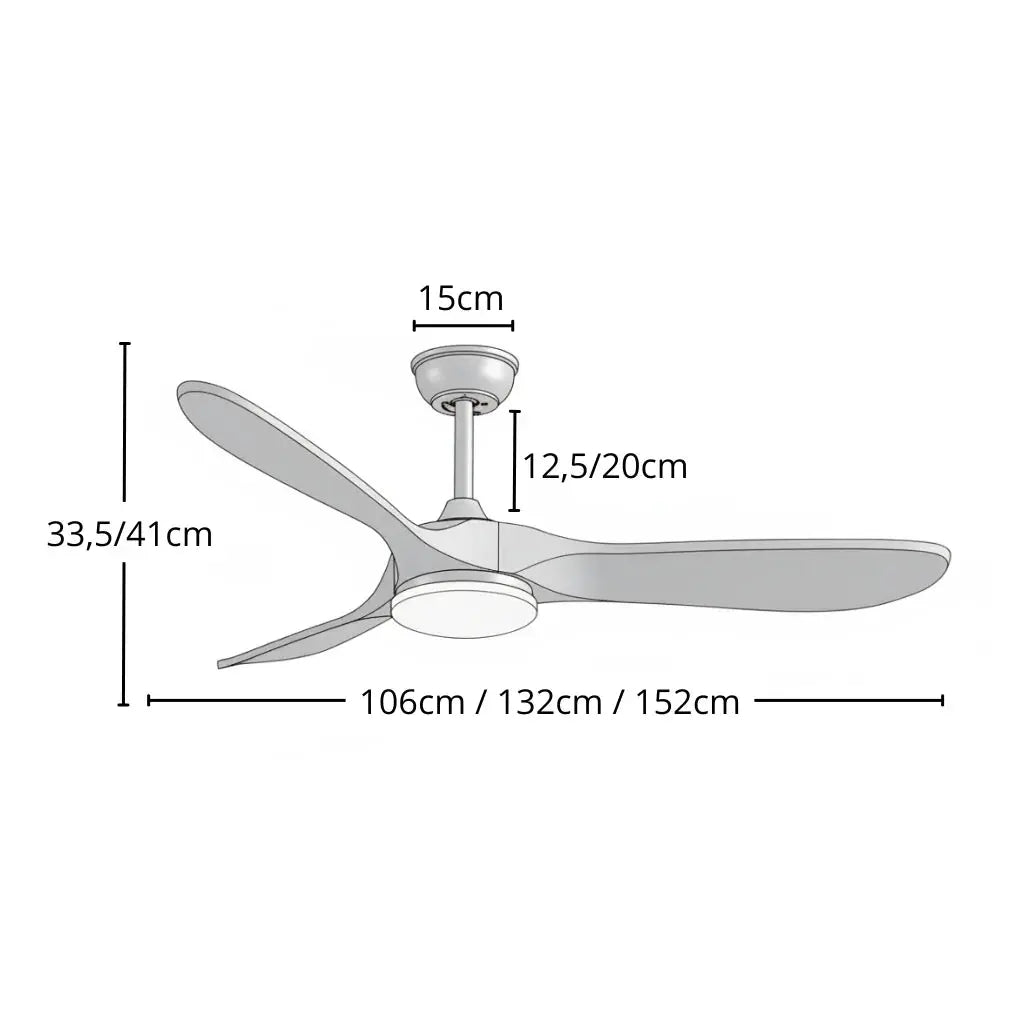 Ventilateur de plafond LED noir et bois foncé Oléa