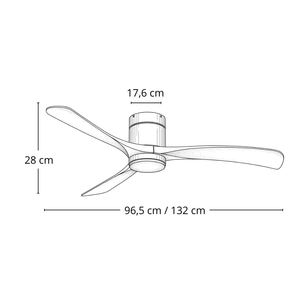 Ventilateur de plafond LED silencieux DC à pales techniques - Blanc Oléa
