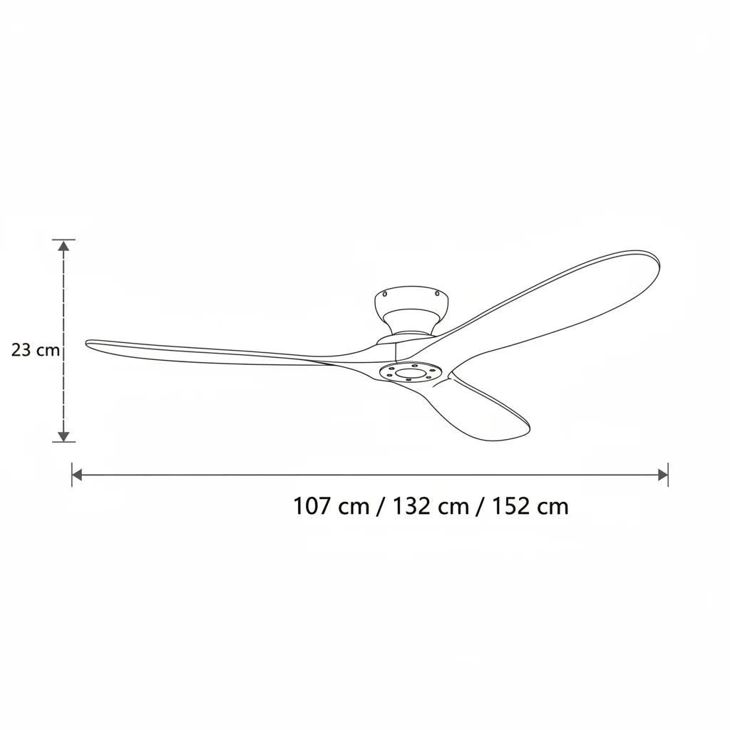 Ventilateur de plafond en bois massif foncé et gris Oléa