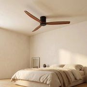Ventilateur de plafond design noir bois bas silencieux DC