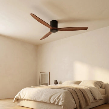 Ventilateur de plafond design noir bois bas silencieux DC