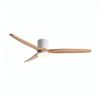 Ventilateur de plafond silencieux bois DC LED – Finition naturel et blanc