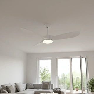 Ventilateur de plafond silencieux blanc avec télécommande et éclairage LED