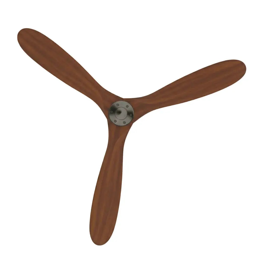 Ventilateur de plafond sans lumière noir et bois foncé Oléa