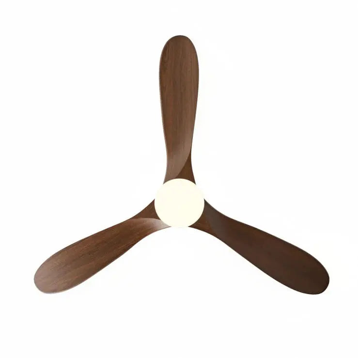 Ventilateur de plafond LED noir et bois foncé Oléa