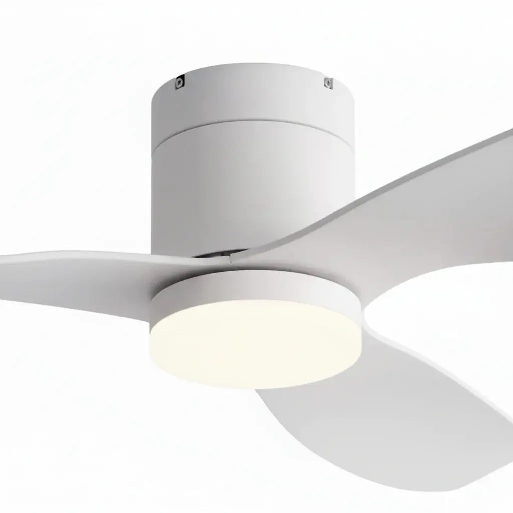Ventilateur de plafond blanc ultra-plat avec éclairage LED Oléa