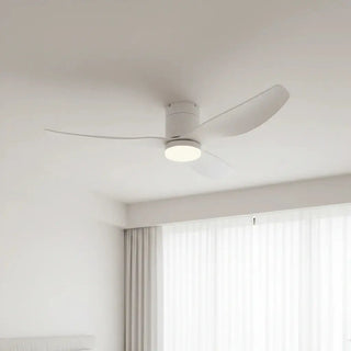 Ventilateur de plafond silencieux blanc ultra-plat avec éclairage LED