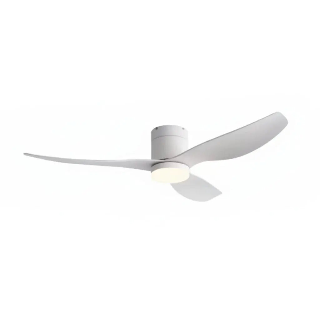 Ventilateur de plafond blanc ultra-plat avec éclairage LED Oléa